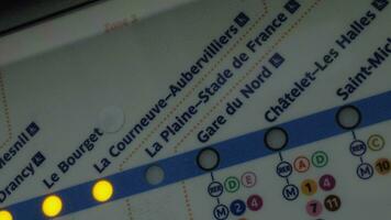 Detail of Parisian subway map, France video