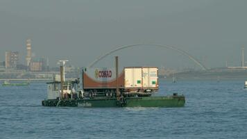 Barge transporting lorries video