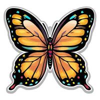 Butterfly sticker vector ai generate photo