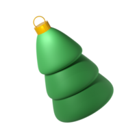 3d cute Christmas tree toy render illustration transparent png. Winter holiday icon decor png