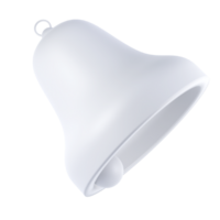 3d render icon of white bell transparent png. Social media notice event reminder. Christmas toy png