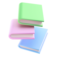 3D Stack of Closed Book falling down in air Icon transparent png. Render Educational Literature. Reading Education back to school concept png