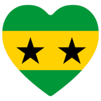 Flag of Sao Tome and Principe heart shape, love shape flag png