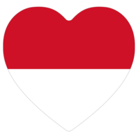 Monaco flag heart shape. Flag of Monaco love shape png