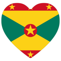 Grenada Flagge Herz Form. Flagge von Grenada Herz gestalten png