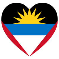 Antigua und Barbuda Flagge Herz Form. Flagge von Antigua und Barbuda im Herz gestalten png