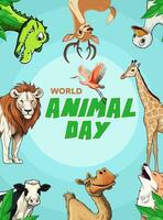 World animal day 4 october illustration vector