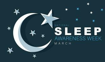 National sleep awareness week. background, banner, card, poster, template. Vector illustration.