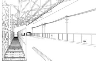 3d ilustración de industrial edificio vector