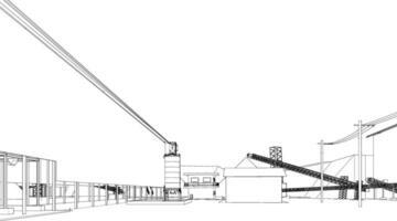 3d ilustración de industrial edificio vector