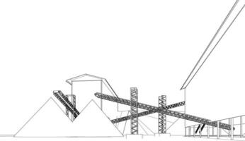 3d ilustración de industrial edificio vector