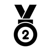 Silver Medal Vector Glyph Icon For Personal And Commercial Use.
