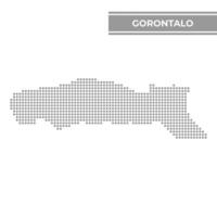 punteado mapa de gorontalo es un provincia de Indonesia vector