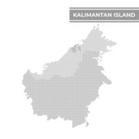 Dotted map of Kalimantan Island Indonesia, Malaysia, Brunei vector