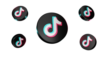 Tik Tok 3d logo. Tik Tok png 3d icono.