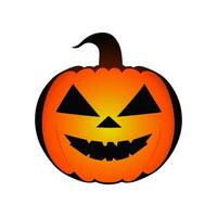 Halloween symbol, scary pumpkin face with evil smile. Jack o lantern icon. vector