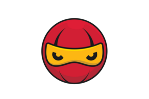 Ninja Kopf Illustration.Ninja Symbol Konzept. Ninja Krieger Symbol. einfach schwarz Ninja Kopf im Kreuz Zeichen Design. png