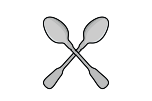 Spoon icon illustration. Restaurant and cafe logo design concept. Crossed spoon icon design. Kitchen spoon, Food object, Eating spoon, Restaurant objects, Home decoration, Crossed sign. png