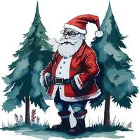 Santa Christmas Watercolor vector