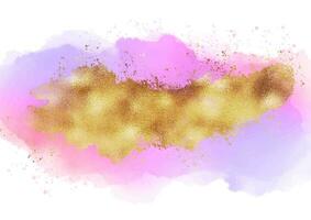 Abstract watercolour background with gold elements vector