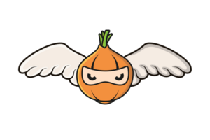 Onion Ninja with Bird Wings illustration. png