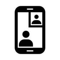 Video Calling Vector Glyph Icon For Personal And Commercial Use.