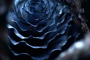 a close up view of a black flower generative AI photo