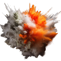 Explosion of colored smoke isolated on transparent background. 3d illustration, generative ai png