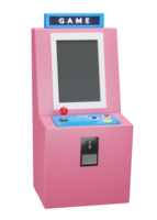 3D Rendering of Retro Arcade Game with Transparent Background png