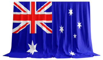 australiano bandeira cortina dentro 3d Renderização da austrália diverso tecido png