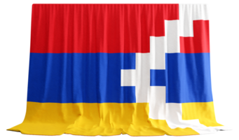 artsakh bandeira cortina dentro 3d Renderização Artsakh's duradouro alma png