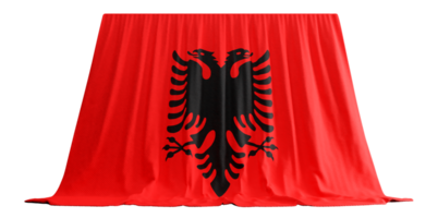 albanisch Flagge Vorhang im 3d Rendern Weberei albanisch Erbe png