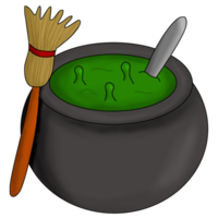 cauldron and witch's broom png