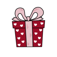rojo regalo caja con rosado cinta png
