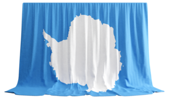Antarctic Flag Curtain in 3D Rendering Antarctic Unity Illuminated png