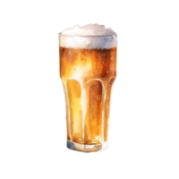 öl glas dryck vattenfärg ClipArt ai genererad png