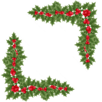 christmas holly branch with red berries and green leaves isolated on transparent background png