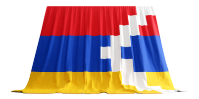 artsakh bandeira cortina dentro 3d Renderização Artsakh's duradouro alma png