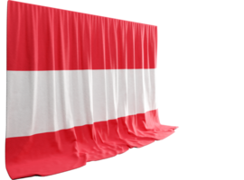 austriaco bandera cortina en 3d representación austriaco elástico espíritu png