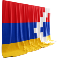 artsakh bandeira cortina dentro 3d Renderização Artsakh's duradouro alma png