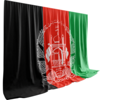 Afghan Flag Curtain in 3D Rendering Unveiling Afghan Pride png