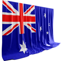 Australian Flag Curtain in 3D Rendering Australia's Diverse Fabric png