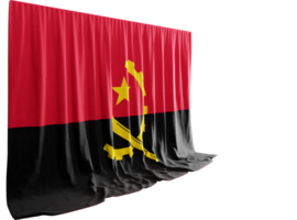 angolan flagga ridå i 3d tolkning angolan anda utvecklas png