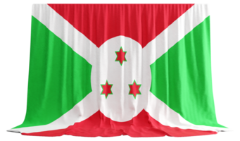Blick Einheit Kultur im 3d burundisch Flaggen erleuchten Echos beim Veranstaltungen hell scheint png