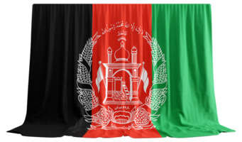 Afghan Flag Curtain in 3D Rendering Unveiling Afghan Pride png