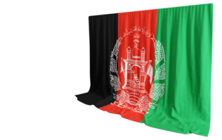 Afghan Flag Curtain in 3D Rendering Unveiling Afghan Pride png