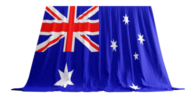 Australian Flag Curtain in 3D Rendering Australia's Diverse Fabric png