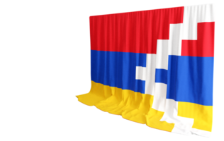 Artsakh Flag Curtain in 3D Rendering Artsakh's Enduring Soul png