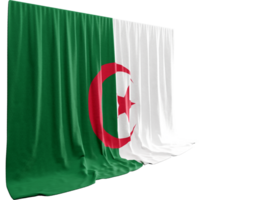 Algerian Flag Curtain in 3D Rendering Resilience in Algerian Colors png