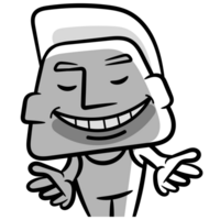 Funny face white man cartoon gesture png